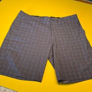 Caribbean Blue and gray Checkered Men's Shorts
